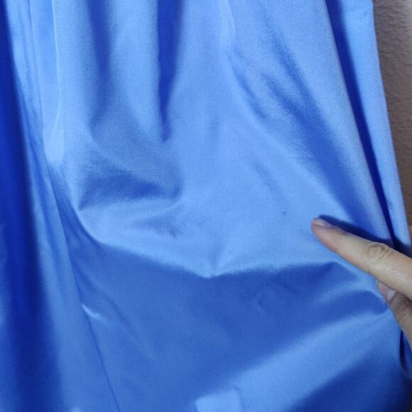 Vtg 80s Union Made Periwinkle Blue Puff Sleeve Prom Dress Bridesmaid Gown XS/S - Picture 12 of 13